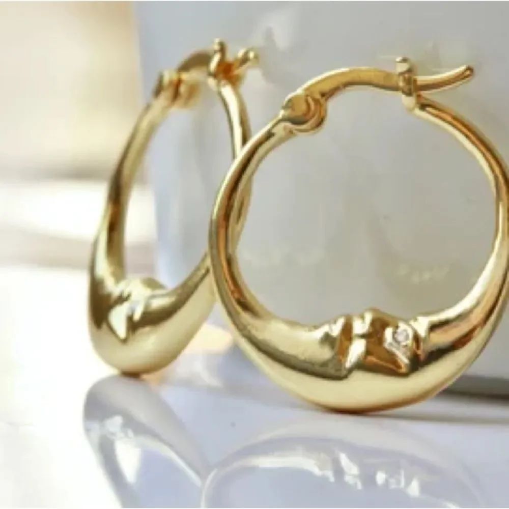 Moon Hoop Earrings #1671